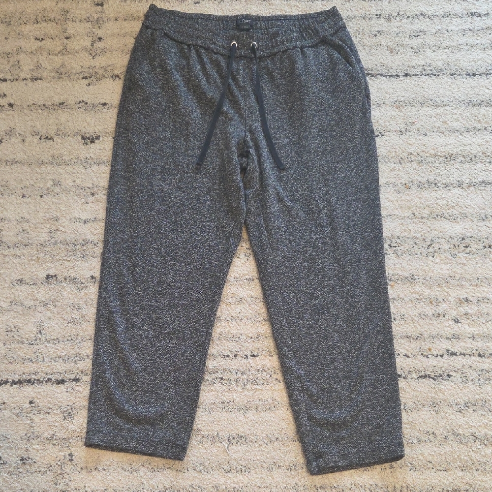 LOFT Heather Charcoal Drawstring Joggers Size Medium
